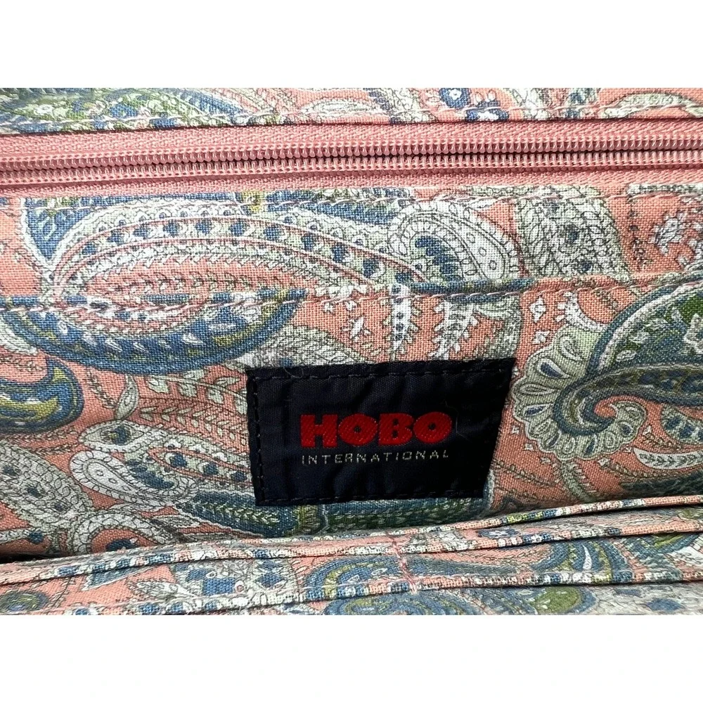 HOBO International Leather Baguette Frame Purse Ruched‎ Orange Boho
